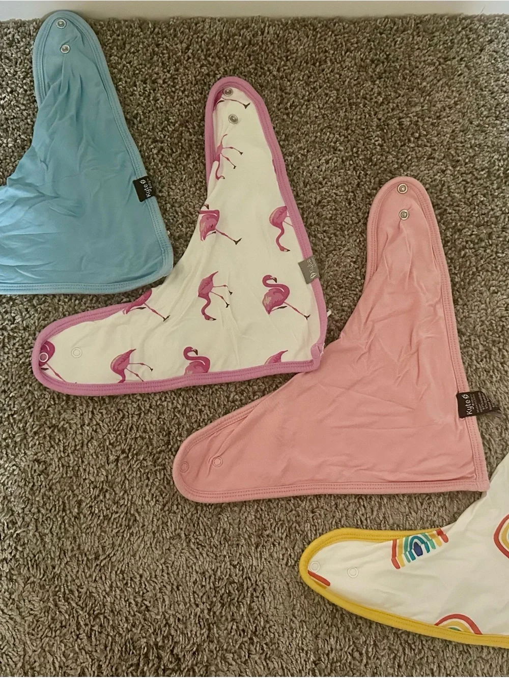 Kyte BABY Bandana Bib Set - Blue, Pink, Flamingo, Rainbow